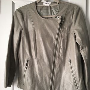 Helmet Lang grey leather jacket